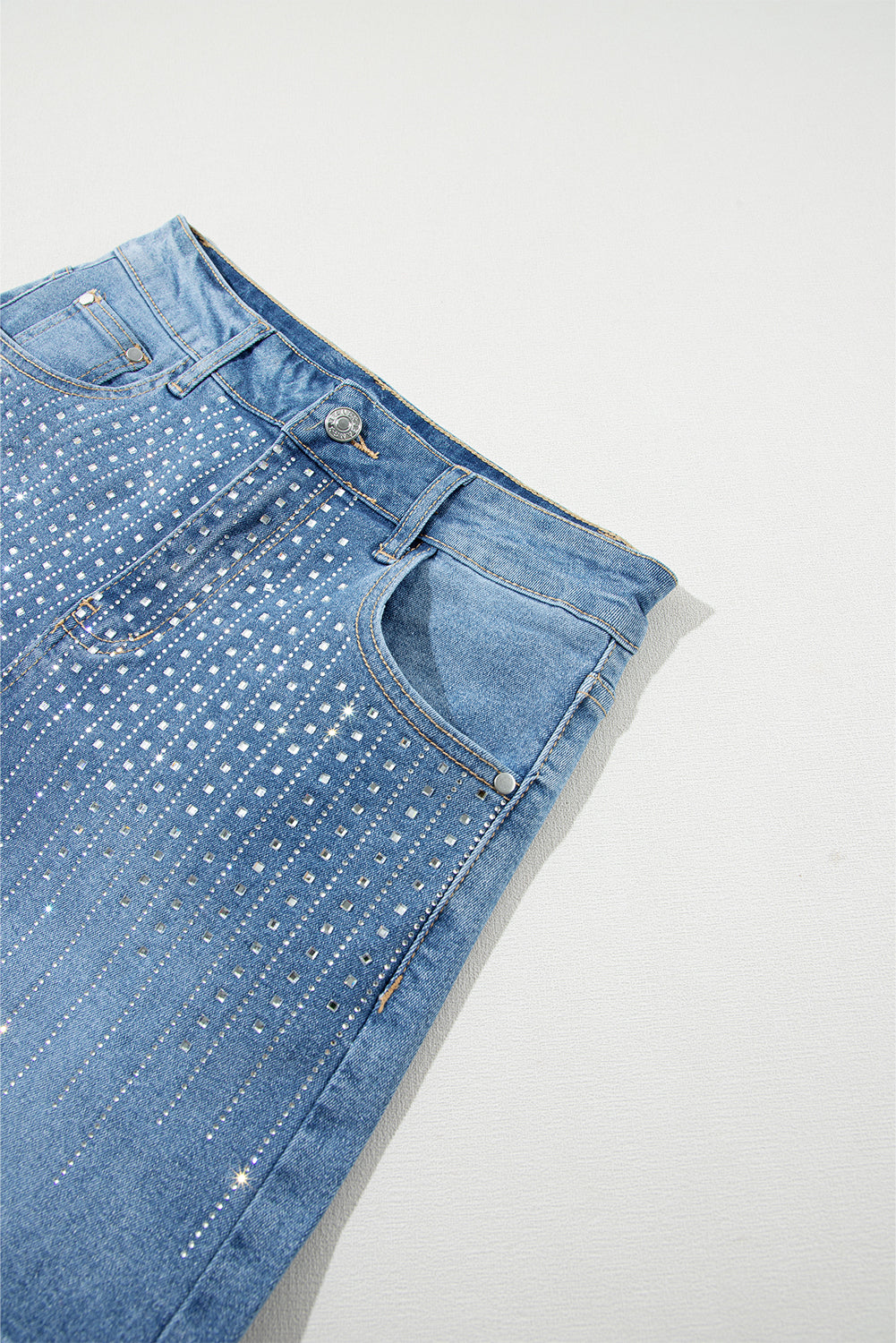 Ashleigh Blue Rhinestone Embellished Denim Shorts