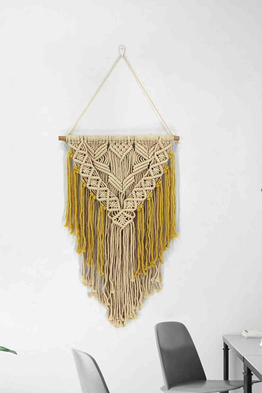 Contrast Fringe Macrame Wall Hanging